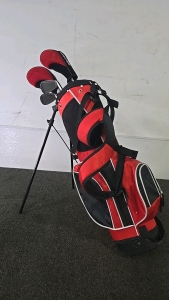 (1) Set of Precise Brand Golf Clubs in a Red Golf Bag