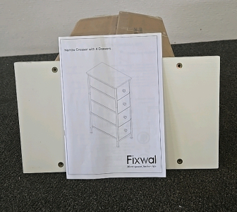 White Narrow 4-Drawer Dresser