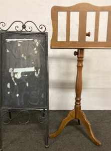 Wood Music Stand, Chalkboard Sign. Please Inspect.
