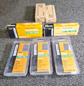 (7) BOXES OF BOSTITCH BRADS IN ASSORTED SIZES