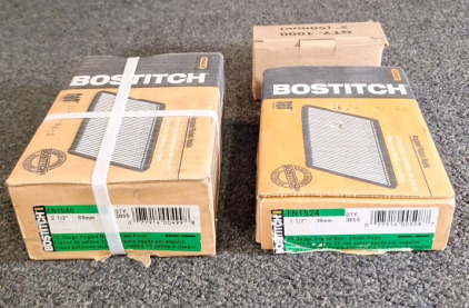 (3) BOXES OF BOSTITCH ANGLED FINISH NAILS IN ASSORTED SIZES