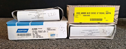(4) BOXES OF 5" SANDING DISKS, 150 GRIT, 220 GRIT, 320 GRIT & 400 GRIT