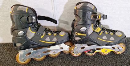 (1) PAIR OF TALON ROLLER BLADES, SIZE 8