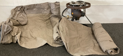 (1) Bestway Queen Air Matress (built in pump) (untested). (1) Intex Full Air Matress. (Untested), (1) Outdoor Propane Burner (untested). Please Inspect.