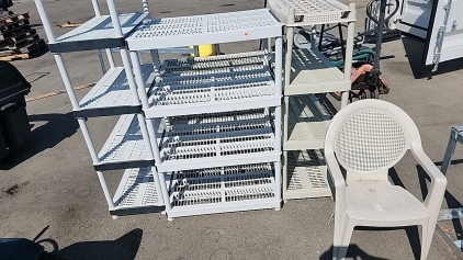 Plastic Shelves & Chair
