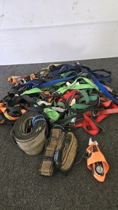 A Bundle of Different Kinds of Tie Down Straps
