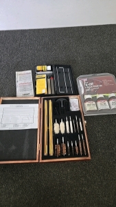 (1) Gun Cleaning Kit (1) Gun Stock Finish Kit (1) Knife Sharpening Kit