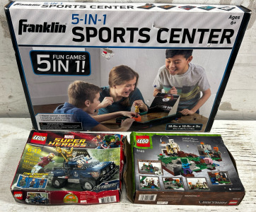 Marvel, And Minecraft Legos, And 5 In 1 Sports Center