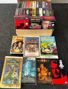 Assorted VHS Movies Including Hook, Jumanji, Shrek, And More