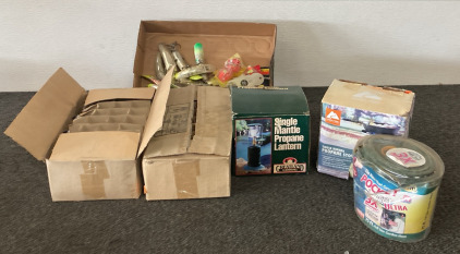Great Land Single Mantle Propane Lantern, Ozark Trail Single Birner Propane Stove, 75ft As Seen On Tv Pocket Hose, And More Please Inspect.