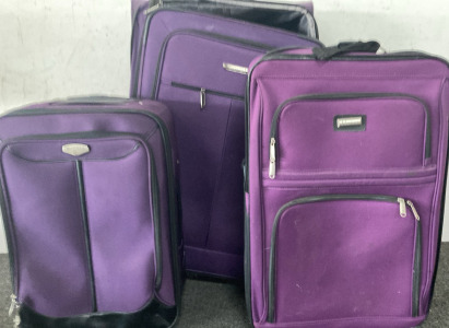 (3) Different Sized Luggage, Please Inspect.
