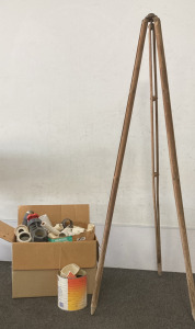 Vintage Surveryor Tripod. Variety Pipe Fitings, And More Please inspect.