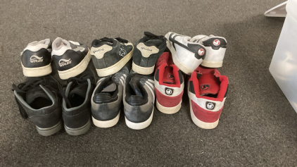 (11) pairs of shoes ( Sizes 8-9), Please Inspect.