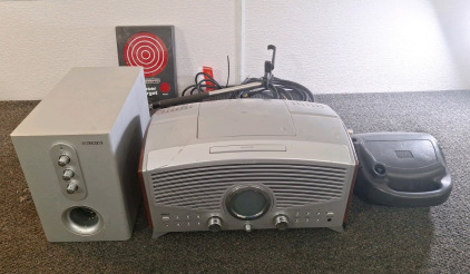 (1) TEAC CD/RADIO, (1) CURTIS MULTIMEDIA SPEAKER, (1) NEBULIZER PUMP & MORE