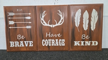 (3) Solid Wood Signs