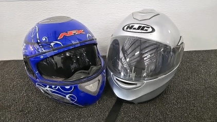 (1) Large Size AFX Helmet (1) Medium Size HJC Helmet