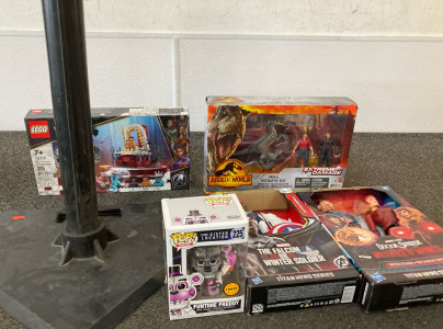 T Ball Stand, Action Figures, & Lego Set