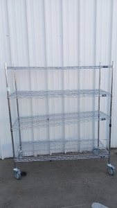 Large Wheeled Wire Shelf Rack 69x24x60