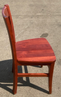 (6) Red Wood Dinning Chairs 17”x 20”x36” - 3