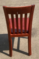 (6) Red Wood Dinning Chairs 17”x 20”x36” - 4