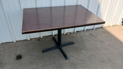 1) Rectangular Restaurant Dining Table Dark Wood 48x34x30