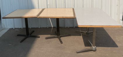 (2) Cafe Tables 3’x3’x30” (1) Dining table 5’x30”x30”