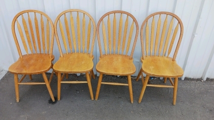 4) Amber Wooden Dining Chairs