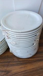 30) White Ceramic Plates 9"