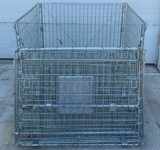 (2) Foldable Metal Crates