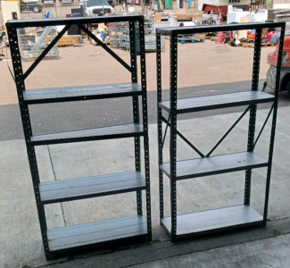 2) Light Duty Metal Shop Shelves 30x50, 30x56