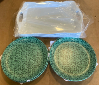 (6) 55Kitchen Premium Serving Tray (6) Stylewell Malachite Trellis Salad Plates