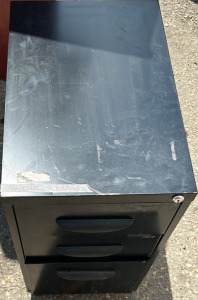 Black 3 Drawer Filing Cabinet