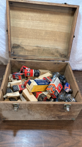 Various Vintage Radio Vacuum Tubes & Wood Box