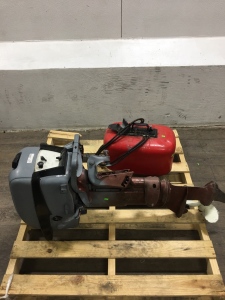 Boat Motor and Gas Can