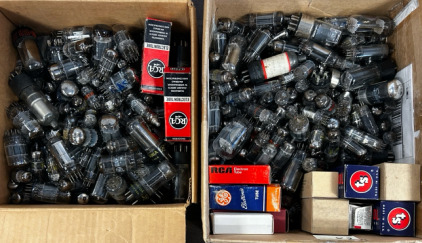 Box Of Vintage Radio And Television Vacuum Tubes