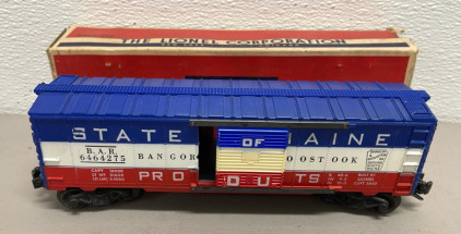 Lionel Trains Post War #6464275 State Of Maine Boxcar 1955- W/ Original Box