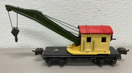 Lionel Trains Pre War #2660 Crane Car ( Black, Yellow, And Red) 1938-1942