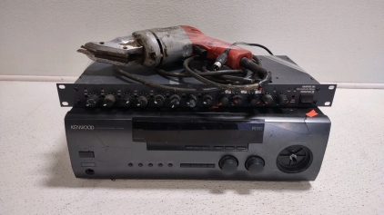 (1) Milwaukee 18 Gauge Shear w/ Advantage One Microphone Mixer Biamp & (1) Kenwood AV Surround Receiver VR-208