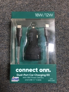 Onn Dual Port Car Charger Kit