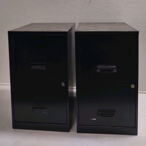 (2) 1½'x 1'2¼"x 2'½" (Black) Filing Cabinets