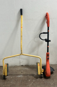 (1) Truck wheel Dolly (Yellow) (1) Grass Hog Electric Weed Eater ( Can’t Test Needs Battery)