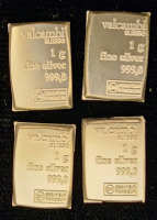 (4) 1g Fine Silver 999,0 Valcambi Suisse Bars