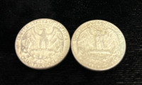 (2) 1964 90% Silver Quarters- Verified Authentic - 2