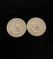 (2) 1964 90% Silver Quarters- Verified Authentic