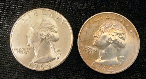 (2) 1964 90% Silver Quarters- Verified Authentic