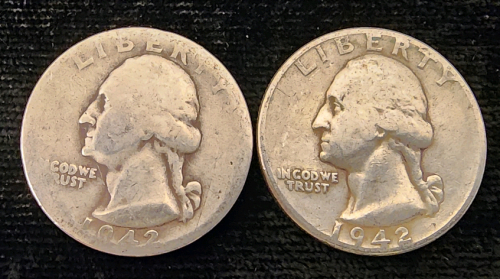 (2) 1942 90% Silver Quarters- Verified Authentic