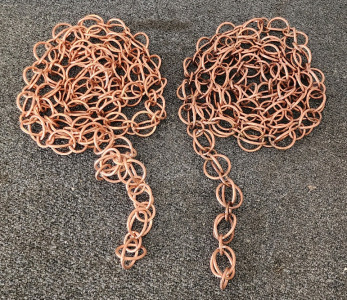 (2) New Copper Gutter Chains- 9ft Long