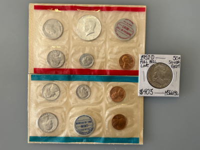 1969- S Uncirculated Coin Set And 1952 -D Franklin Half Dollar