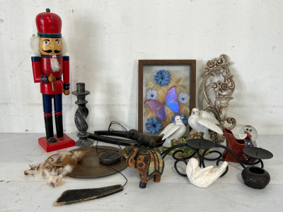 Home Decor Including: Cermics, Candle Holders, Nutcracker, Shadow Box, And More