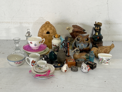 Home Decorations Including: Ceramic Figurines, Cermic Dishes, Candle Stands, Small Boxes And More